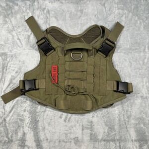 ONE TIGRIS Tactical Dog Harness MOLLE Vest Olive Green Size L